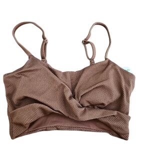 Aerie Brown‎ Padded Scoop Neck Bikini Top Nwt Size Xs